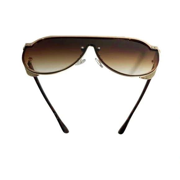 SUNGLASSES Fashion Gold & Brown Shades Sun Glasses Summer Beach Vacation - Picture 10 of 16